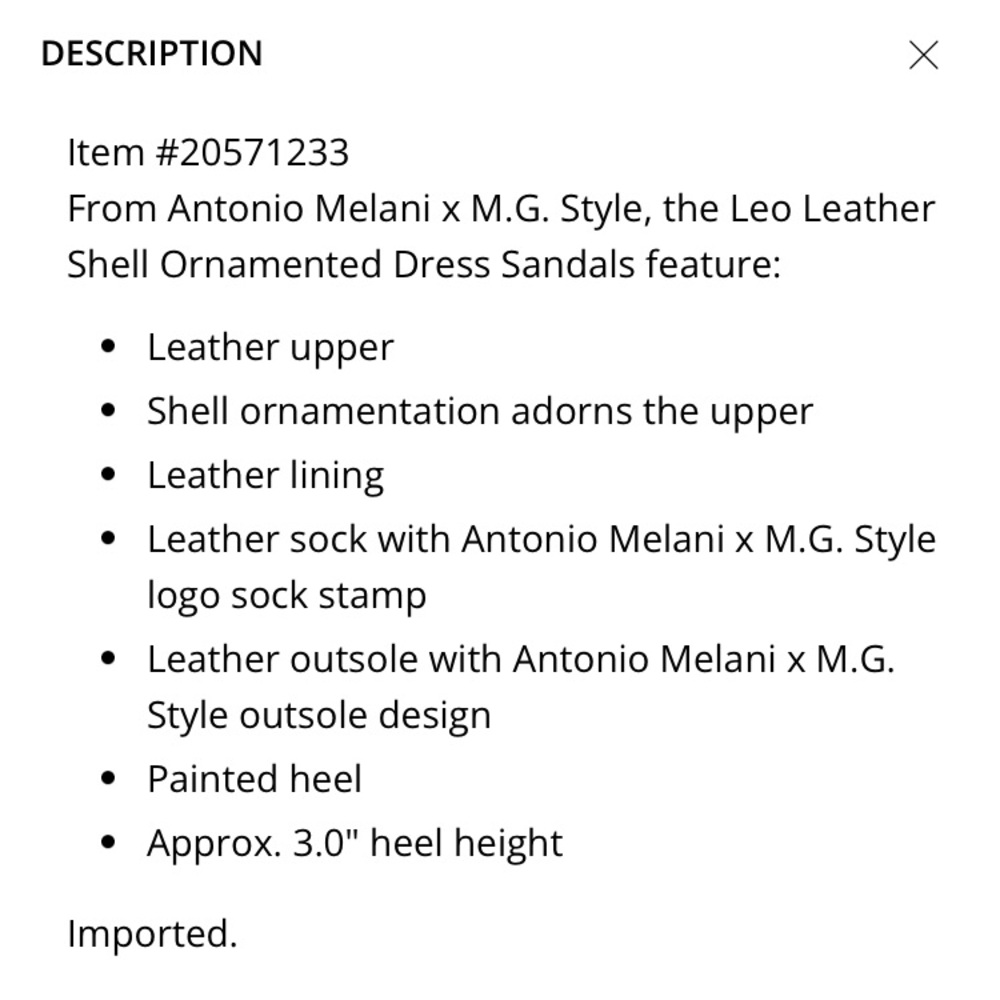 Antonio Melani x M.G. Style Leo Leather Dress Sandal. Size 7.5 - Picture 14 of 14